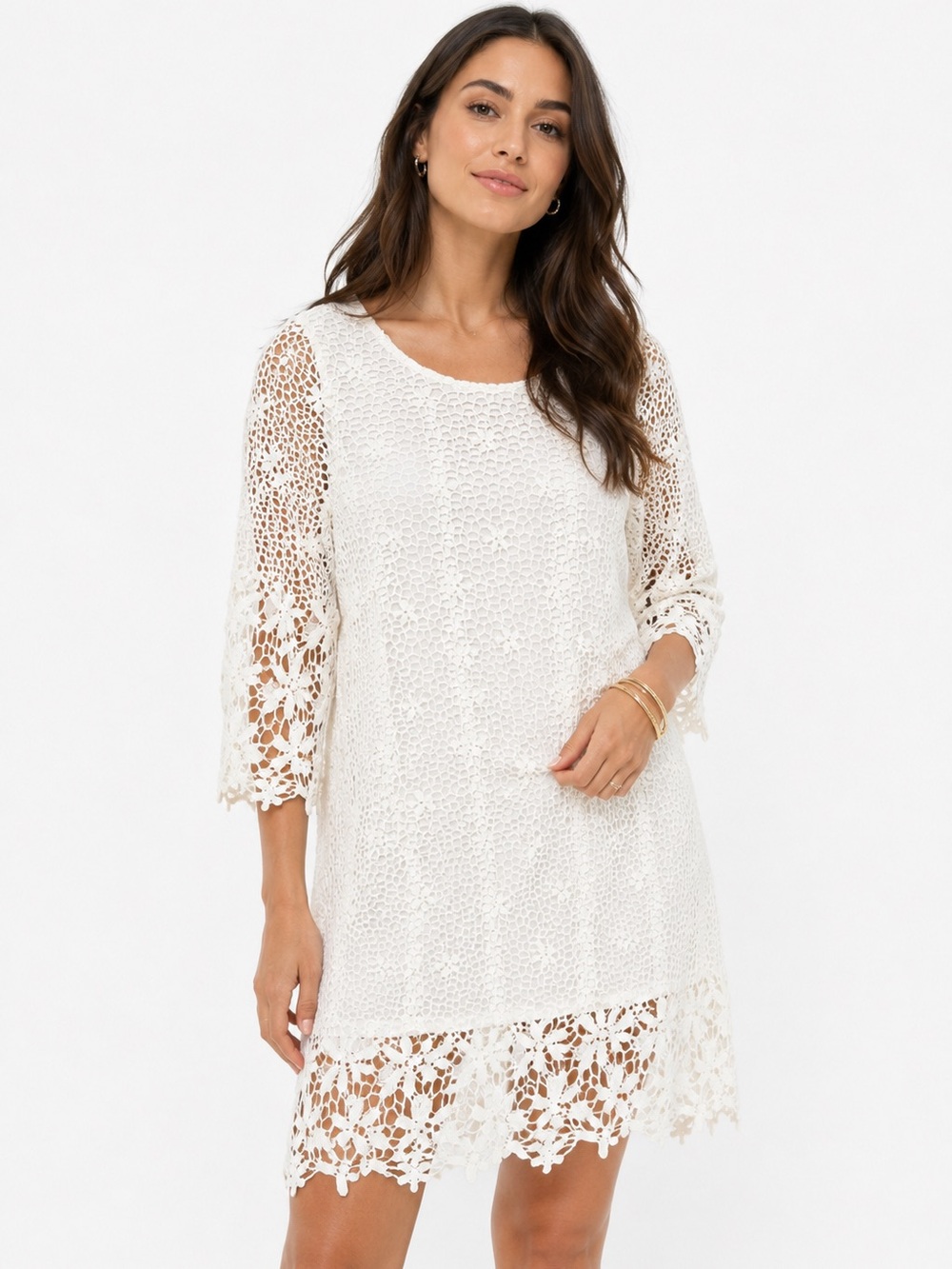 Rabbit Rabbit Rabbit Designs Ivory Crochet Lace Dress Size 8 Boho Cottagecore